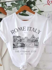 A Printed T-Shirt That's Soft, Breathable, And Flattering. Perfect For Wearing On Its Own Or As An Undershirt In The Summer. It Has A Relaxed Fit And Is Made From 100% Cotton. - 白色5 - 查看 1