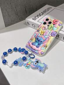 Disney Has Authorized, Phone Case - Chain Set, The Stitch Lilo & Stitch 3D Phone Case Plus A Silicone 3D Stitch Bracelet With Metallic Ring Removable Bracelet, Stitch And Angel Pattern, Compatible With Iphone17/16/15/14/13/12/11/XS/XR/X Plus Pro Max, A Stylish Cartoon Phone Case, The Perfect Gift Choice, Phone Protection, Durable Phone Cover, Great Gift For Friends And Family. - 白色 - 查看 7