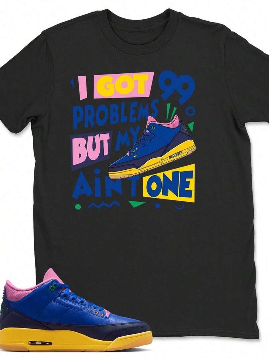 Camiseta popular para hombre I Entendido. 99 Problemas Zapatilla deportiva Blanco a Partido 3 Brasil, Camisas A Partido Retro 3 Brasil, Aficionado de las zapatillas deportivas Papá Regalo, j - Negro - Ver 1