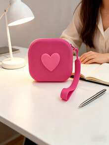 Heart-Shaped Silicone Mini Handheld Storage Bag, Multi-Functional Earphone Key Jewelry Pouch, Exquisite Daily And Birthday Gift - Multicolor - View 6