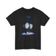 100% Cotton Vintage Tee Glitter Socks T-Shirt |   Midnight Scene Print Tee - Black - View 2