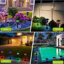 2入組與6入組 LED 太陽能花園燈，塑膠戶外燈籠式路徑照明燈，600mAh 鎳電池供電，簡易安裝，適用於走道、庭院與社區裝飾－白光、暖光與彩色光 - Small House - 查看 10