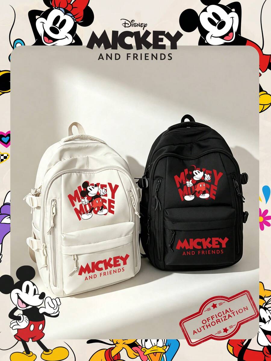 Disney 1個迪士尼官方授權 | 米奇/史迪奇圖案後背包,附筆電隔層大容量書包,休閒後背包,運動包 | 卡通後背包,適合年輕人/粉絲/女孩/學生/青少年/畢業生,適合日常使用、外出、旅行、購物和返校 - 彩色 - 查看 1