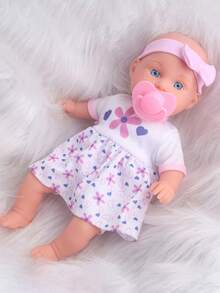 DOLL MEET 30cm迷你嬰兒娃娃套裝－12英吋柔軟嬰兒娃娃，填充身體，可拆卸粉色套裝，可水洗，適合兒童 - 彩色 - 查看 13