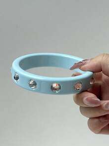 Pulsera de resina con strass de colores estilo Harajuku creativo Y2K, nuevo estilo primavera/verano, adecuada para fiestas, vacaciones, festivales de música - Multicolor - Ver 6