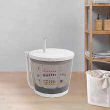 2-In-1 Manual Mini Portable Washing Machine, Compact Washing Machine, Manual Spin Dryer, Clothes And Vegetable Washing Machine - Grey - View 6