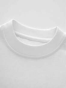 Playera blanca para mujer con estampado de corazones Love animal print, manga corta cuello redondo, camiseta casual romántica para diario y verano - Blanco - Ver 4