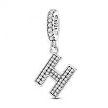 1 pièce Pendentif initial A-Z en argent sterling S925 de style minimaliste romantique, hypoallergénique, convient pour bracelet original, fabrication de bijoux DIY pour femmes, cadeau d'anniversaire - Blanc - Voir 30