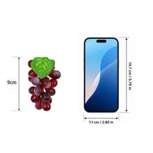 1-12pcs Artificial Realistic Grape Bunches, Black Purple Red Green Rubber Fruit Decor, Suitable For Bowl Fillers, Wedding Party Home Fruit Wine Decoration - Multicolor - View 4