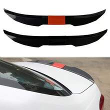 3pcs/Set Glossy Black ABS Universal Car Trunk Spoiler Wing Modification No-Drill V-Shape High Kick Ducktail Tail Wing, Adjustable Rear Spoiler, Enhances Handling And Style - A - View 1
