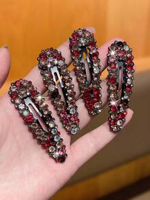 10pcs Women's Hair Clips, Exquisite And Gorgeous, Sparkling Rhinestone, Water Drop Shaped BB Clips, Suitable For Bangs And Side Fixing, Suitable For Holiday Parties, Evening Banquets, Women's Hair Accessories, Gift Recommendation,Hair Slide - Multicolor - View 6