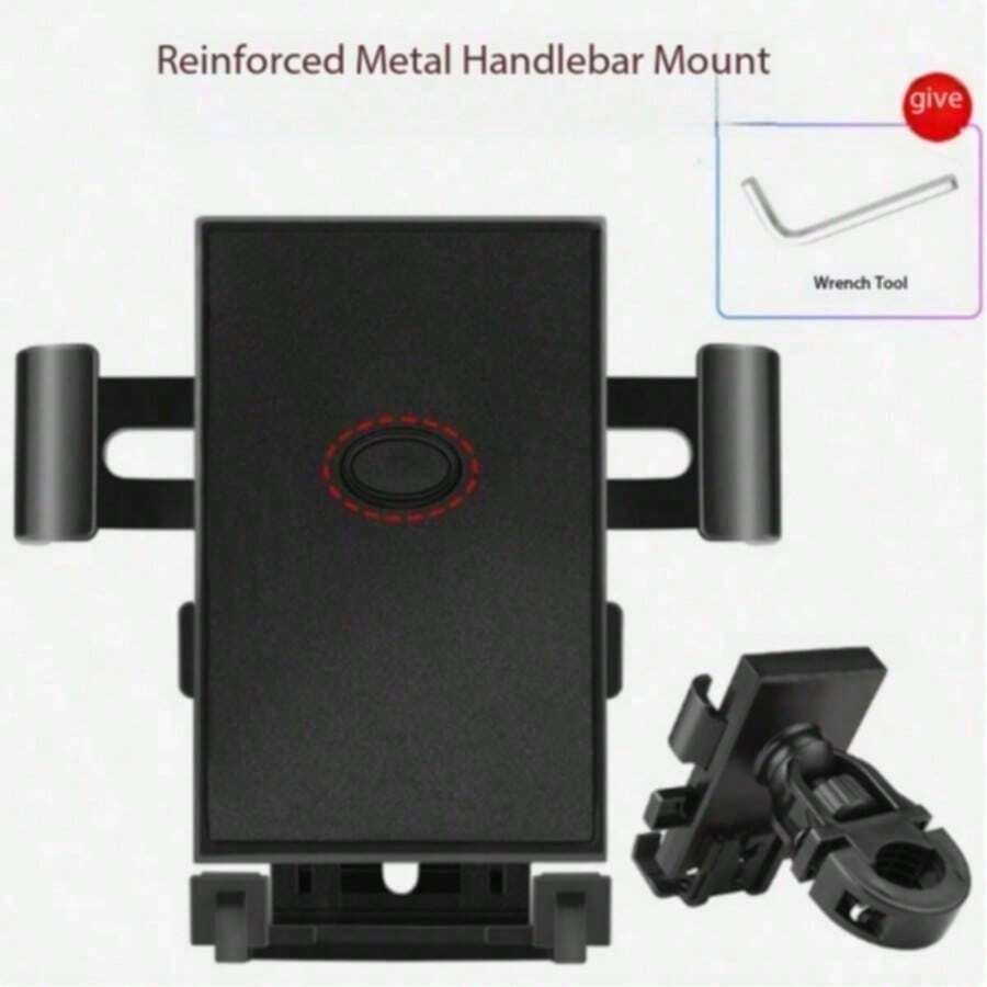 1pc Universal Bicycle Phone Holder - 360° Rotatable Adjustable GPS Mount, Suitable For Cycling And Hiking - Secure Fit For All Smartphones - Essential Bicycle Accessory - Black - View 1