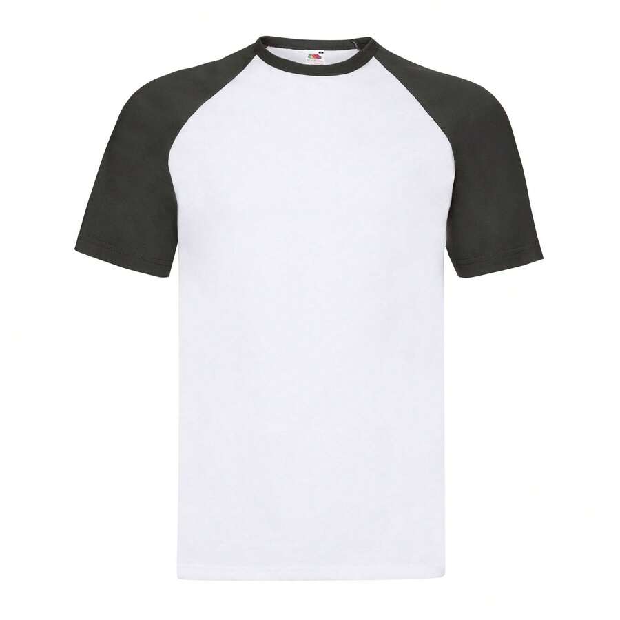 Fruit Of The Loom Unisex Adult Contrast Baseball T-Shirt - White/Black - View 1