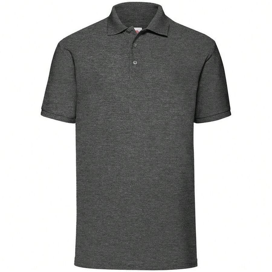 Fruit Of The Loom Mens Pique Polo Shirt - Dark Heather - View 1