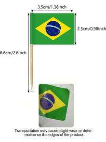 50/100/200 piezas Palillos con Bandera de Brasil - Perfectos para Decorar Cupcakes, Cócteles y Aperitivos | Adecuados para Fiestas, Bufés y Eventos Especiales, Palillos de Cóctel, Mini Banderas, Decoraciones de Cupcakes, Palillos con Bandera, Decoraciones de Fiesta, Celebraciones, Bar de Cócteles, Banderas para Pasteles, Suministros para Fiestas - A - Ver 9