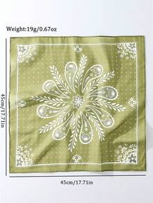 1 pièce Écharpe à pois et motif de fleur de noix de cajou pour femmes - Accessoire polyvalent pour dames, fabriqué en polyester, convient pour l'assortiment de mode quotidien - Vert - Voir 5