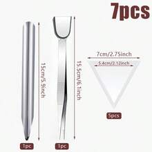 KLONKEE Craft Jewelry Bead & Rhinestone Scoop Set, White Jewelry Scoop Set, 2 Silver Tweezers, Craft Bead Tweezers With Spoon, Triangle Sorting Tray And Silver Handheld Tweezers With Scoop, Rhinestone Tray Set For Pearl & Gemstone Tools, Suitable For Small Bead, Gemstone, Crystal Jewelry Making, Bead Picking Tool Supplies - Multicolor - View 14