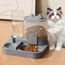 2-in-1 Katzenfutter- und Wassernapf-Set, Trocken- und Nassfutter-Trennung, aus strapazierfähigem Kunststoff, Haustier-Fütterungs- und Tränkstation, leicht zu reinigen, geeignet für die Flüssigkeitsversorgung und gesunde Fütterung mehrerer Haustiere - Mehrfarbig - Übersicht 7