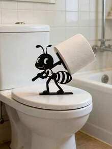 1pc 3D Printed Ant Shaped Toilet Paper Holder, Creative Cartoon Animal Bathroom Tissue Dispenser, Durable Material, Bathroom, Kitchen, Desktop Multi-Functional Paper Towel Storage Rack, Unique Ant Design Decor - Multicolor - View 1