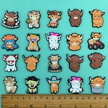 12/27PCS Cartoon Highland Cow Shoe Charms Set, PVC Shoe Decorations, Shoe Accessories Charms, Gift Idea For Birthday Christmas Halloween Party Favors - Multicolor - View 6