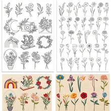 Water-Soluble Embroidery Pattern Stabilizer Floral Theme Embroidery Adhesive And Sewing Paper Pre-Printed Wreath Butterfly Pattern Suitable For Hand Sewing Enthusiasts And Beginners - A248 - View 17