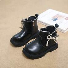 1 Pair Baby Fashion Boots, Soft Breathable Fabric, Lightweight Shock-Absorbing Non-Slip Sole, Caring For Baby's Little Feet. Multiple Colors Available, Suitable For Running And Jumping, Essential For Cute Babies! - Black - View 1