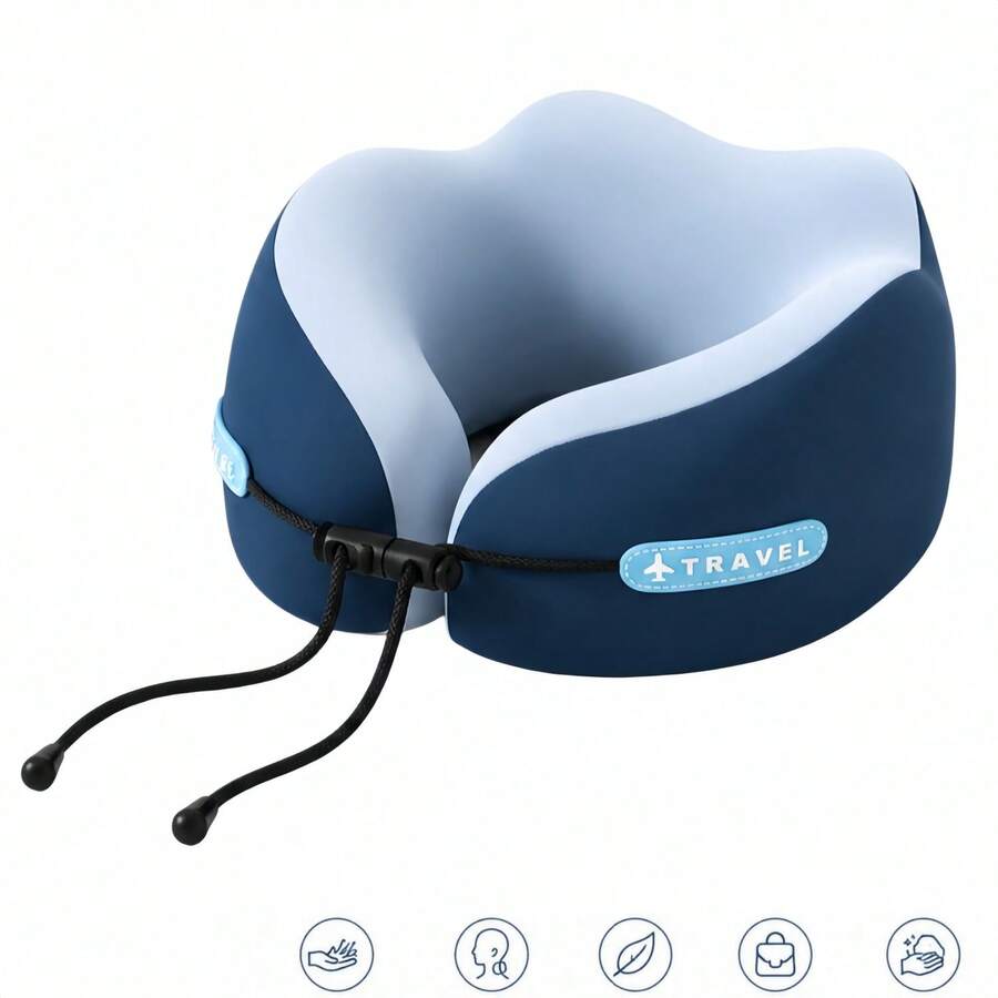 Portable Ergonomic Memory Foam Neck Pillow, Lightweight & Space-Saving, Comfort Neck Support For Car, Office, Plane & Train, Travel Essential Gift