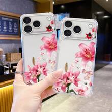 Best-Selling Ins-Style Watercolor Pink Lily  15PM Phone Case With Four-Corner Anti-Drop Protection  AIR Protective Cover - Four-corner Drop Protection - ZJ4464 - View 4