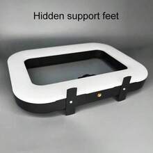 适用于智能手机的便携式LED环形补光灯 - 手持式圆形补光灯，带可调节夹子，8500K高温色温调节，多接口扩展，是自拍、直播和视频录制的理想之选，适用于智能手机自拍和直播，电池容量1500mAh - 彩色 - 查看 8