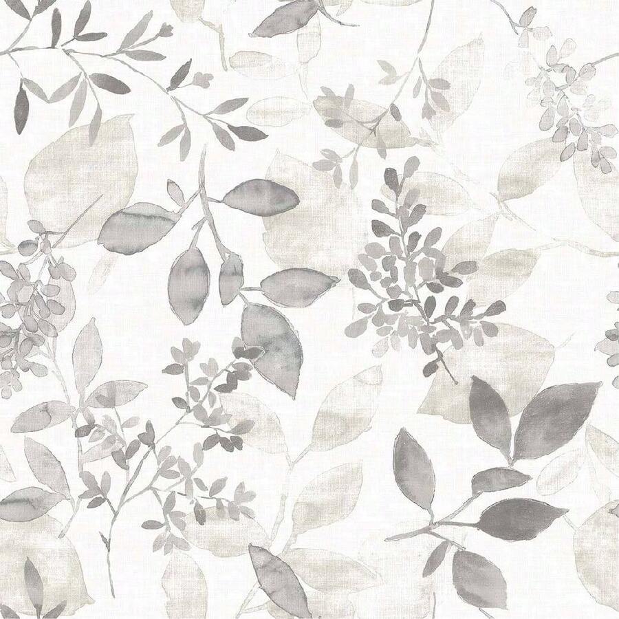 1 Roll 17.7 * 78.7/118.1 Inch Imitation Oil Painting Gray Watercolor Eucalyptus Leaf Self-Adhesive Wallpaper, Waterproof Peel And Stick Wallpaper, Suitable For Artistic Decoration Of Living Room And Bedroom Walls, DIY, Tenant's Old Wall Renovation - A - View 1