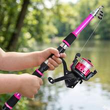 Multi-Color Telescopic Fishing Rod & Reel Combo With Pre-Spooled Reel Storage Bag Beginner Friendly Affordable Portable Freshwater Fishing Kit For Small Medium Fish - Green - View 6