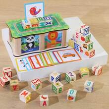 Montessori Early Education Children's Educational Word Spelling English Blocks Box Enlightenment Letter Number Cognition Word Spelling Toy - Multicolor - View 3