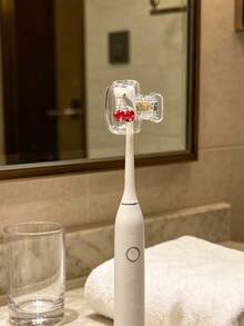 Cherry Shaped Toothbrush Holder - Cute Design For Travel And Home Storage With Transparent Lid, Compact And Portable Design Easy To Carry, Protects Toothbrush Head, Dual Drainage And Ventilation Function, Suitable For Home, Dorm And Travel Use | Cute Toothbrush Head Storage Box Suitable For Bathroom Storage, Suitable For Home And Dorm Use - 彩色 - 查看 6