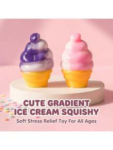 Schylling Cute Soft Ice Cream Toy, Slow Rebound Sensory Toy, Stress Relief Toy, Realistic Dessert, Office Desk Home Classroom Party Gift, Anxiety Relief, Suitable For Children, Teens And Adults - Multicolor - View 2