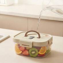 Multi-Functional Transparent Plastic Compartment Food Storage Box, Refrigerator Multi Grids Sealed Fresh-Keeping Box With Cover, Large Capacity Reusable Vegetables FruitsIngredient Container, Microwave Heatable, Kitchen Food Storage And Organization - Multicolor - View 7