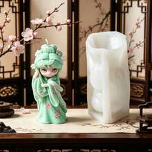 Ancient Chinese Hanfu Fairy Silicone Candle Mold, Elegant Oriental Goddess Holding Pipa Resin Casting Mold, DIY Aromatherapy Candle Wax Melts Soap Plaster Craft Mold Aesthetic Home Decor - Fairy Mold-9001 - View 8