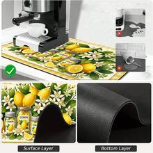 1pc Dish Drying Mat, Coffee Machine Mat, Fresh Lemon & Floral Pattern Absorbent Mat, Durable And Highly Absorbent, Suitable For Dining Table, Cafe And More, Polyester Fiber Material, Creates A Natural And Fresh Tabletop Atmosphere, Multi-Purpose Drainage Mat, Home Gift, Tabletop Decor - XYLSD-548 - View 8