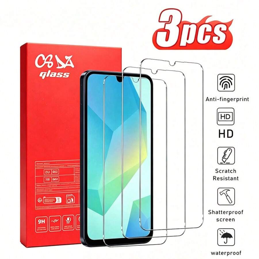 CSDZ مجموعة 3 قطع متوافقة مع S24+A54 5G S23 M31s A15 A03S A54 5G، فيلم حماية شفاف عالي الدقة، مقاوم للماء والخدش والسقوط، إكسسوارات الهاتف المحمول، سهل التركيب، مادة زجاجية، واقي شاشة متوافق مع S24، واقي شاشة متوافق مع A15 5g، (الإصدار الدولي بدلاً من الإصدار المحلي)