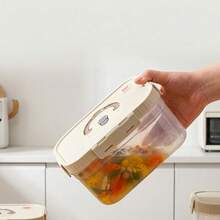 Multi-Functional Transparent Plastic Compartment Food Storage Box, Refrigerator Multi Grids Sealed Fresh-Keeping Box With Cover, Large Capacity Reusable Vegetables FruitsIngredient Container, Microwave Heatable, Kitchen Food Storage And Organization - Multicolor - View 6