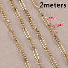 2m Fashion Stainless Steel O-Chain Round Circle Chain Lip Chain Cross Bead Chain For DIY Handmade Necklace Bracelet Jewelry Accessories - Chain - View 12