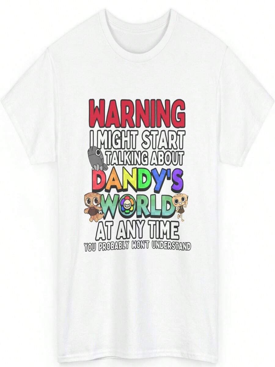 Dandy's World Character Fun T-Shirt - Unisex - 白色 - 查看 1