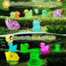 20/40/50/100pcs Resin Glow-In-The-Dark Small Animals, Handmade DIY Landscape Ornaments, Random Colors, No Electricity Required, Suitable For Garden, Party, Small Landscape, Pond, Dollhouse Decoration And Other Holiday Occasions, Random Styles, Christmas Fillers - Multicolor - View 6