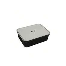 34x27x12cm 灰色塑膠長方形收納籃附蓋，浴室整理收納盒，居家整理用洗衣籃 - A - 查看 7