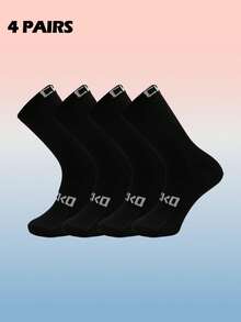 4 Pairs Crew Compression Cycling Socks For Men & Women, Suitable For Cycling, Running, Hiking Sport, Gym,Tennis, Golf, Working. - Multicolor - View 15