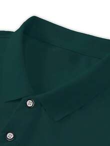 Áo Polo công sở mùa hè nhẹ, áo thun thể thao tay ngắn thường ngày, áo lót nam màu trơn, áo thun cài nút màu trơn, áo mỏng nhẹ thoáng khí. - xanh quân đội - Xem 7