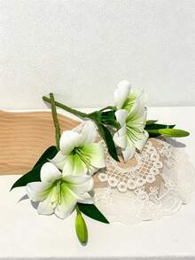 1/2件人造百合花，假花裝飾，適用於臥室、客廳、梳妝台、室內裝飾，粉色/藍色/白色，情人節、生日、畢業禮物 - 彩色 - 查看 6