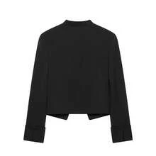 Seelio Spring/Autumn New Women's European And American Style Fashion Minimalist Versatile Knot Button Blazer Black - Black - View 4