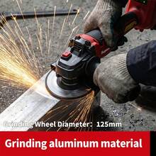 SuperPan Cordless Angle Grinder, 10000 RPM Brushless Electric Angle Grinder, With M14 Spindle, Suitable For/Battery, Can Be Used For Cutting, Grinding And Polishing - Red - View 6