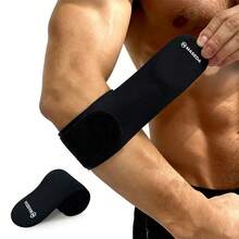 1pc Adjustable Elbow Support Strap, Unisex Tennis Elbow Compression Band, Provides Elbow Support - Black - View 1