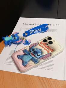 Disney Lilo And Stitch Phone Case : 3D Fluffy Pattern Border Protector Phone Soft Phone Case With A Free Cute Stitch Bracelet Chain Lanyard, Stitch, Lilo, Angel, For Apple 17 Promax 17 Pro 16 15 14 13 12 11 Pro Max XS Max X XR Soft Cover Summer Phone Case - 白色 - 查看 6